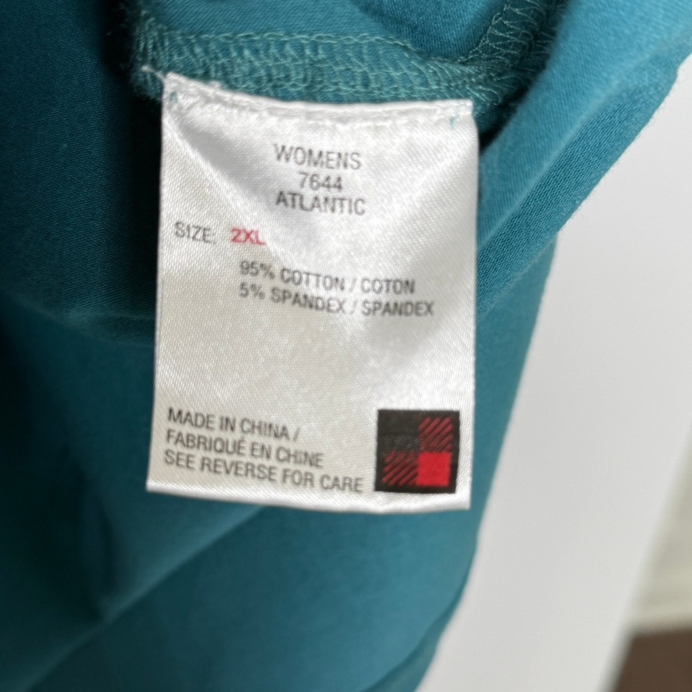 Woolrich Women's XXL Tank Top Teal Cotton‎ Stretch Sleeveless Scoop Neck Casual - Picture 3 of 7